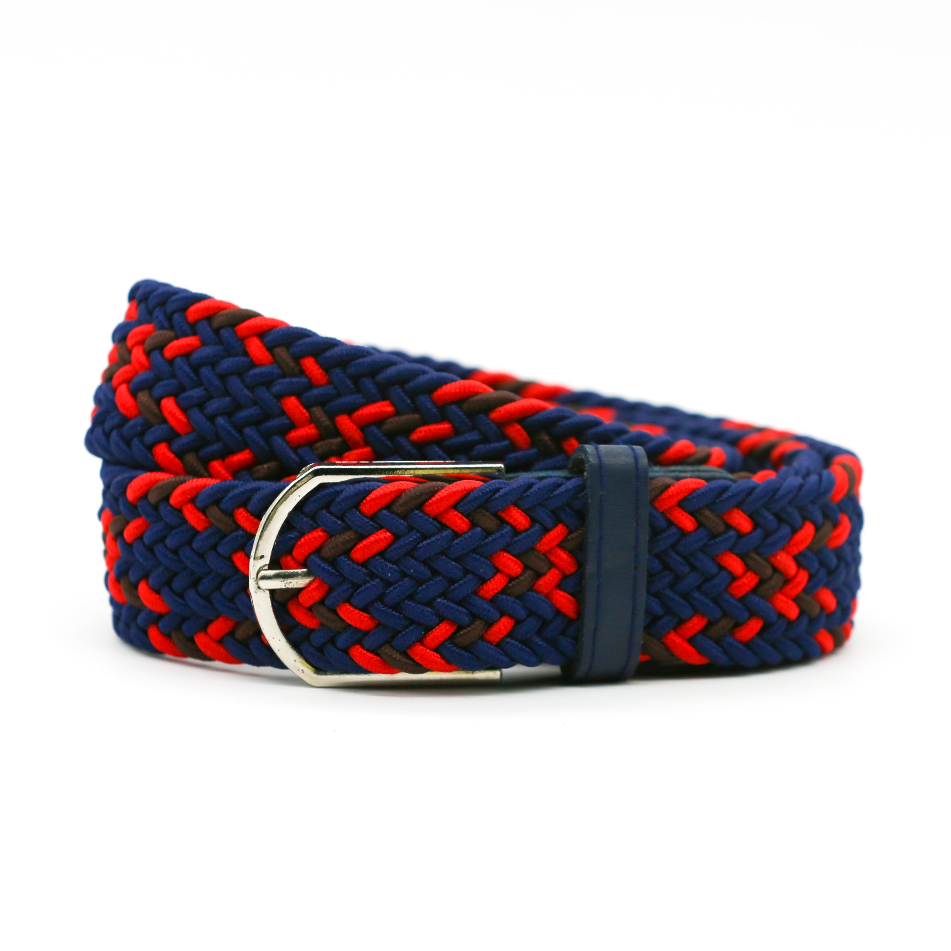 Belt - Navy, Red & Brown