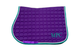 Quilted Saddle Pad - General Purpose - Purple with Teal Trim & White Rope
