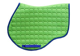 Quilted Saddle Pad - Jump - Lime Green with Royal Blue Trim