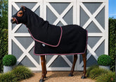 Kersey Wool RUG& HOOD Set Black with Red Ribbon Trim