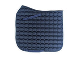 Quilted Saddle Pad - Dressage - Navy with White Trim