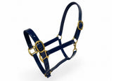 PVC Halter - Navy with Brass Buckles