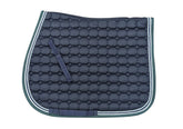 General Purpose Saddle Pad - Navy / Green w Silver and Navy Cord
