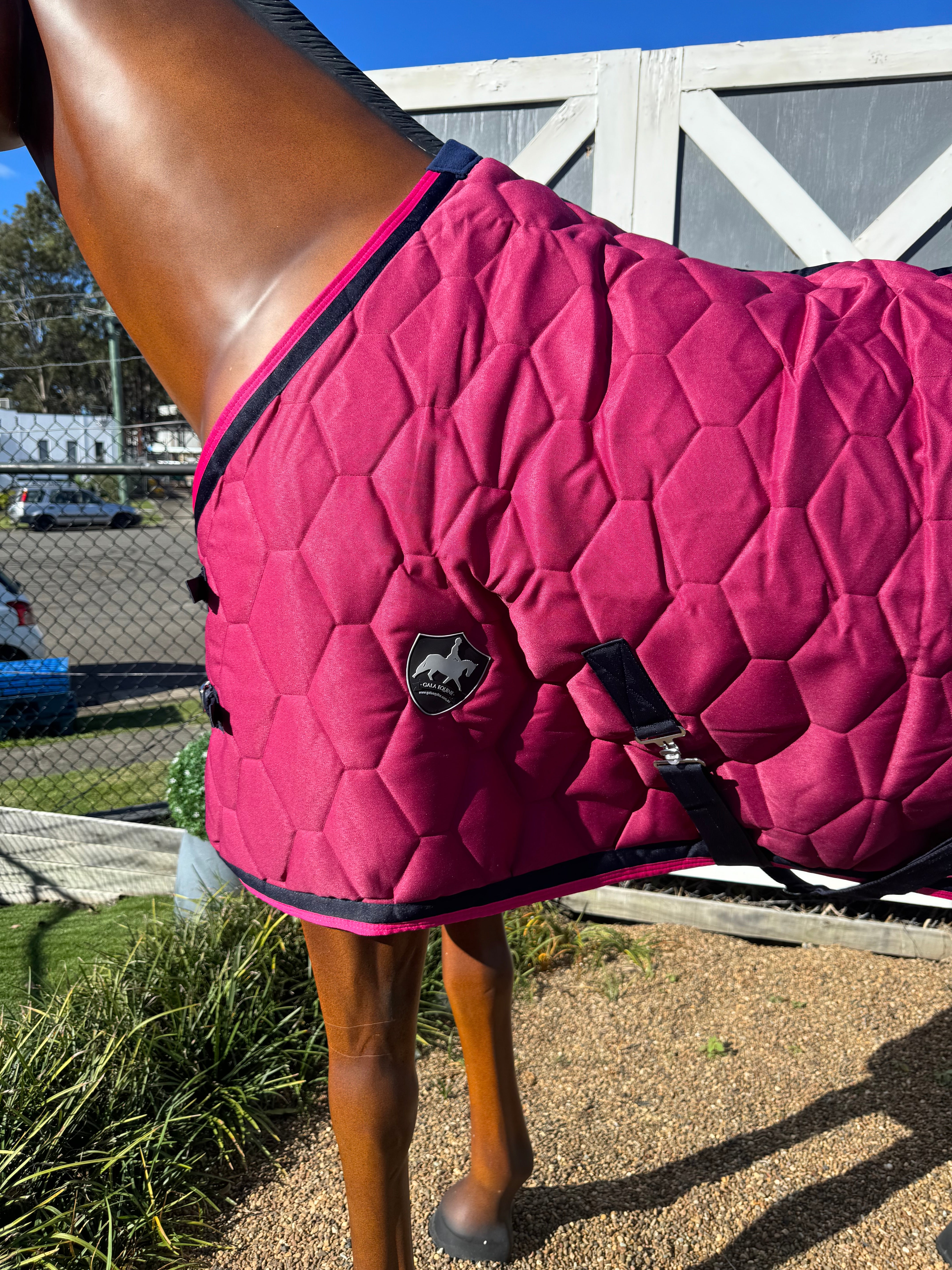Luxury Stable Doona - Magenta Pink with Navy and Hot Pink Trims