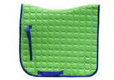 Quilted Saddle Pad - Dressage - Lime Green with Royal Blue Trim