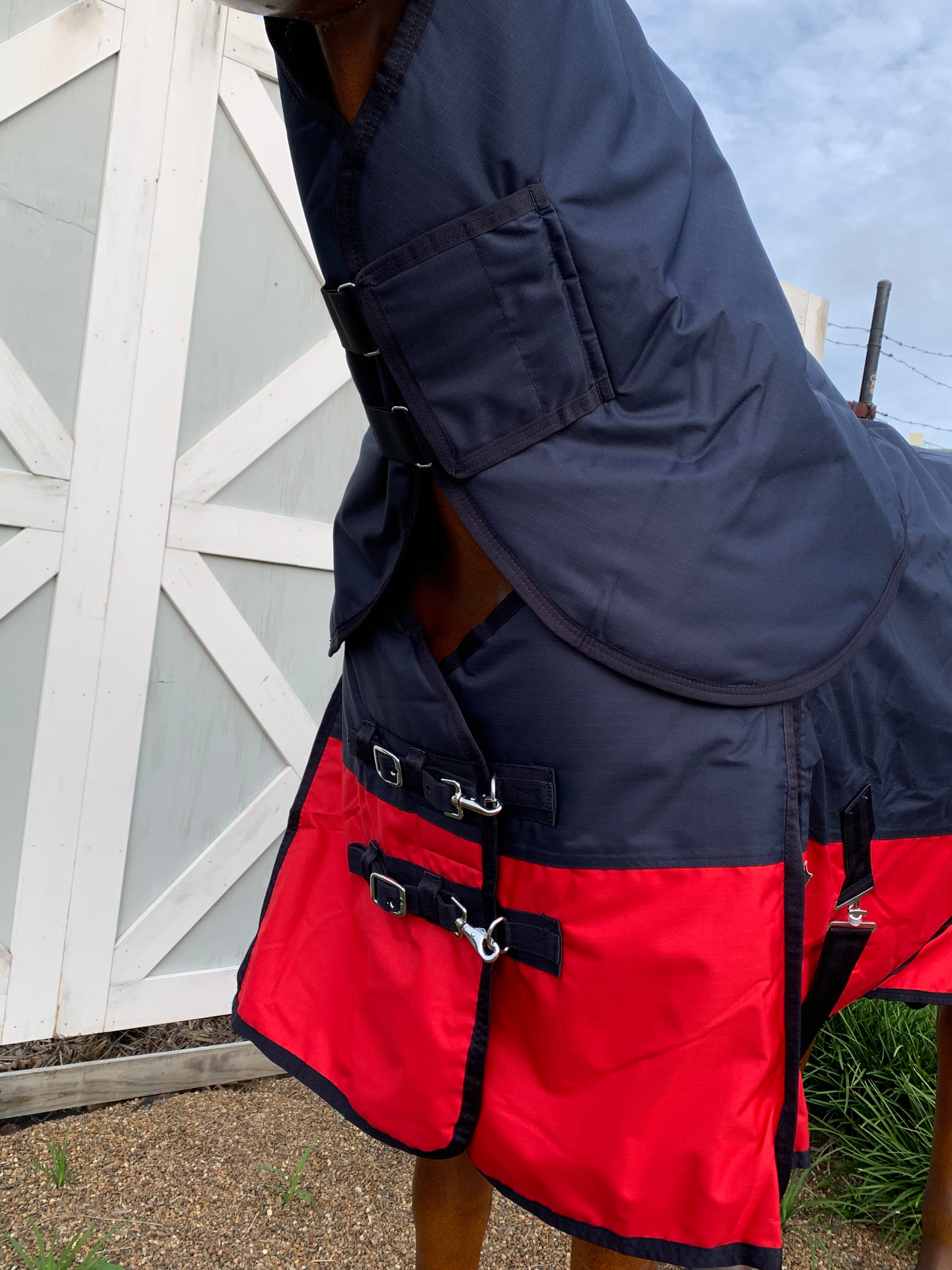 600D Turnout 300g Fill - Navy with Red & Detachable Neck Combo
