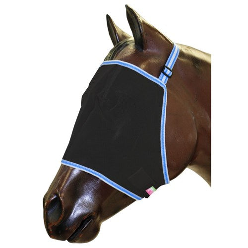 Black Fly Mask with Blue Trim