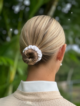 Plain White Satin Hair Scrunchie
