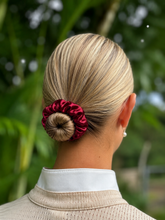 Plain Maroon Satin Hair Scrunchie
