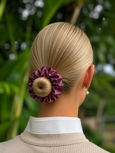 Dark Pink Velvet scrunchie with Glitter