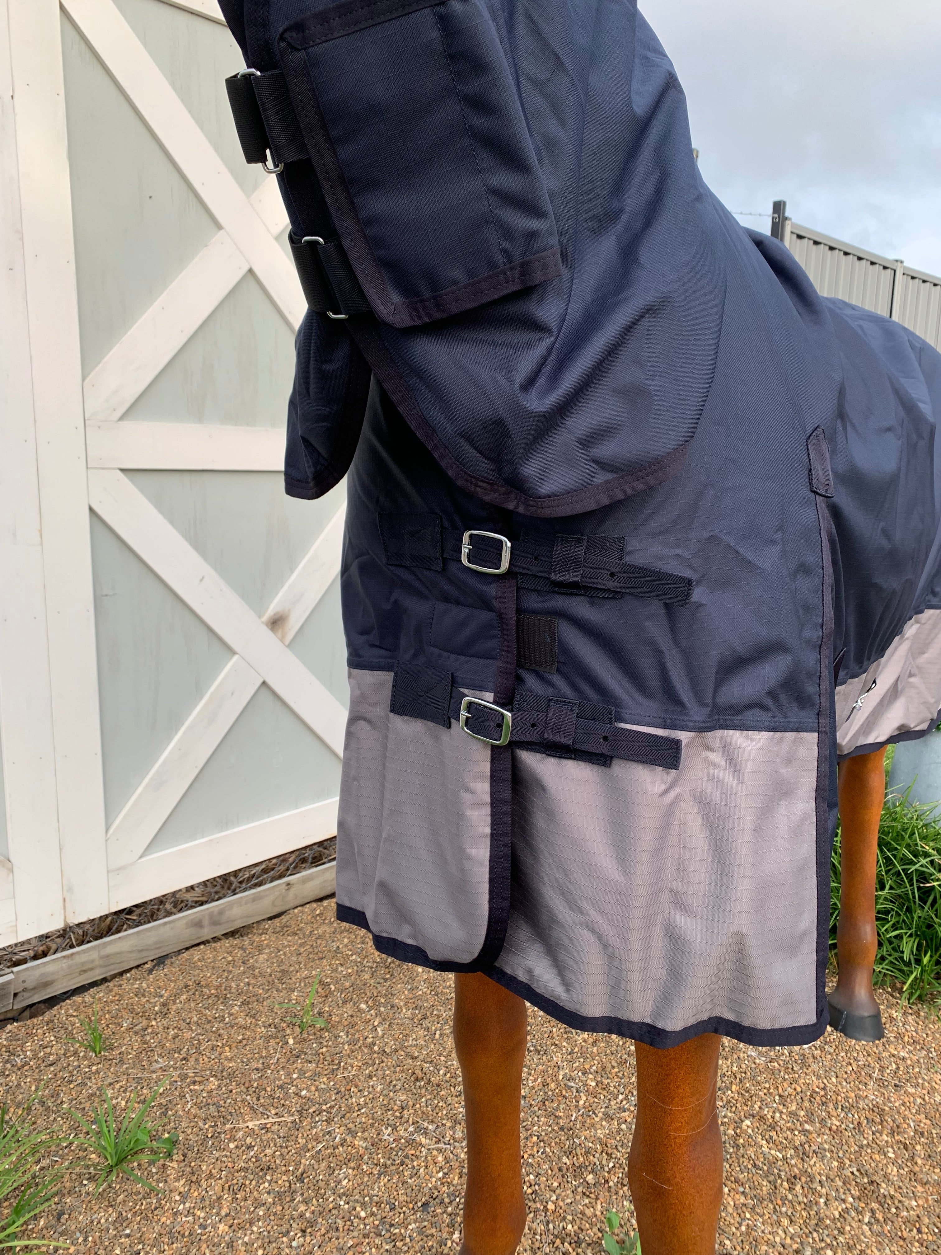 600D Turnout Fleece Lined - Navy with Grey Neck Combo