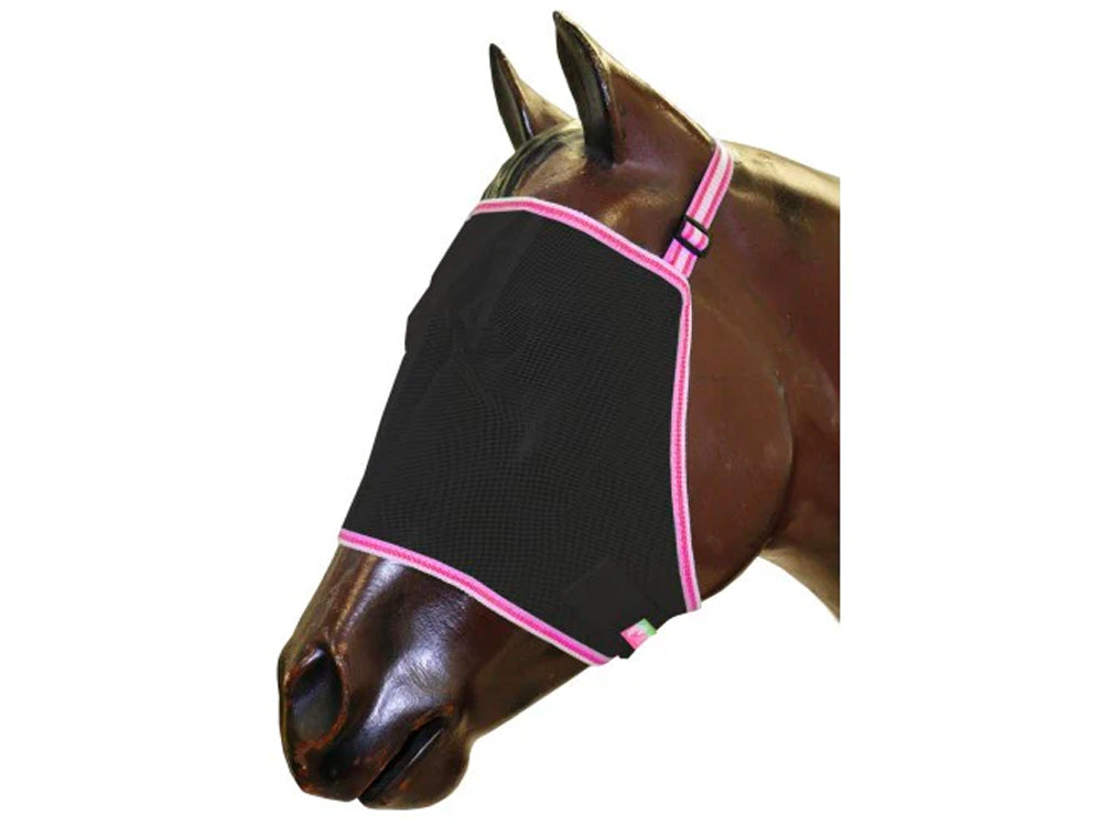 Black Fly Mask with Pink Trim