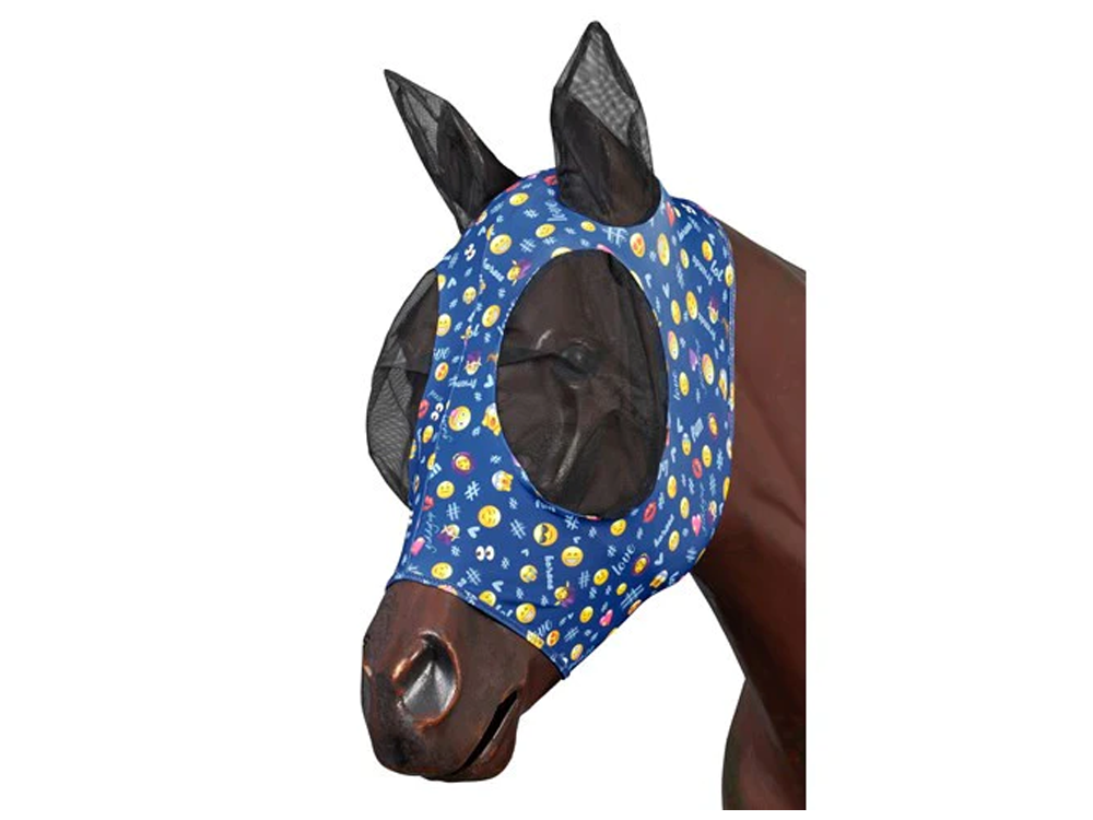 Lycra Pull on Fly Mask with Emoji Print