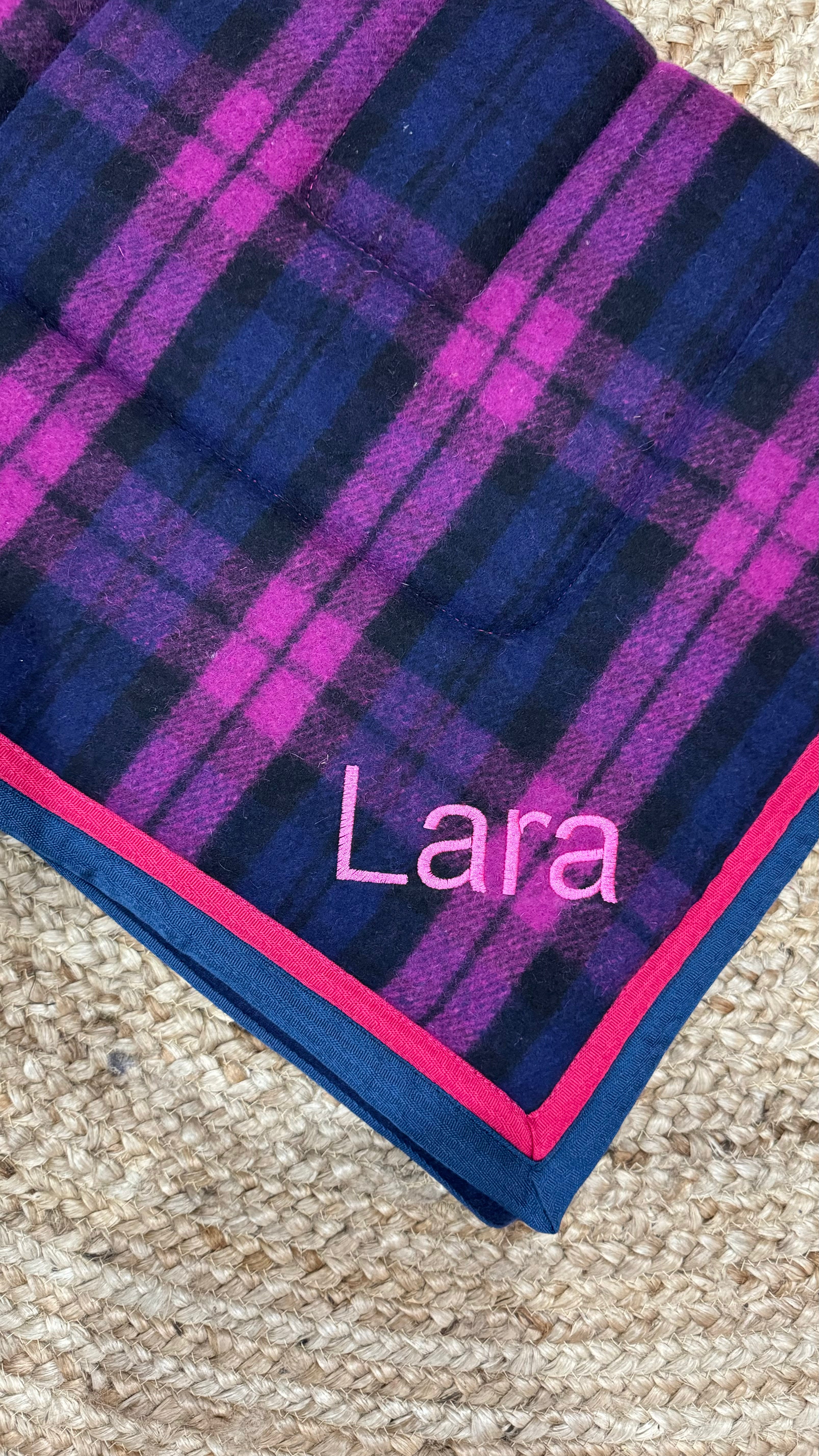 Kersey Wool Saddle Pad - Pink Check