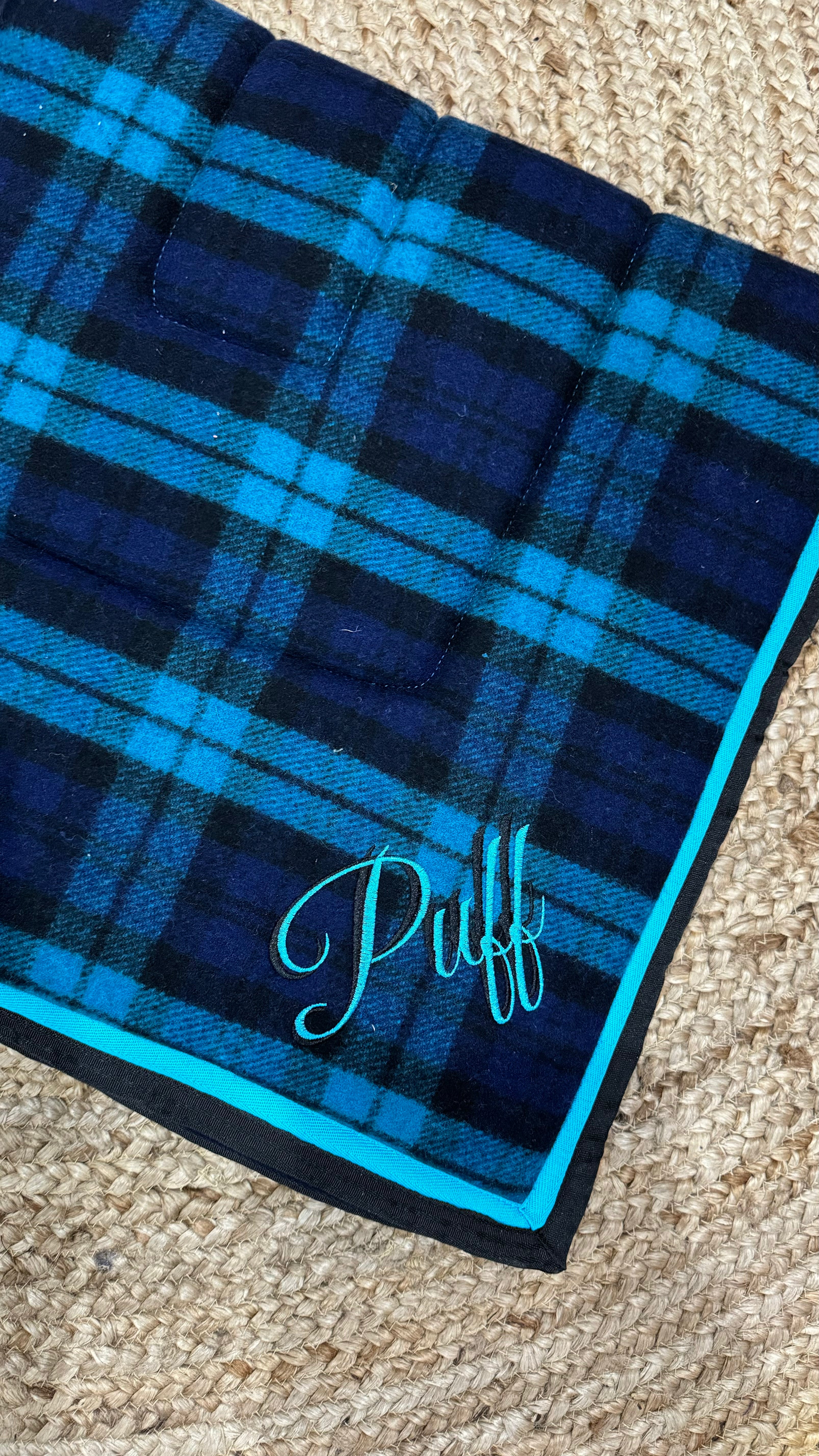 Kersey Wool Saddle Pad - Blue & Aqua Check