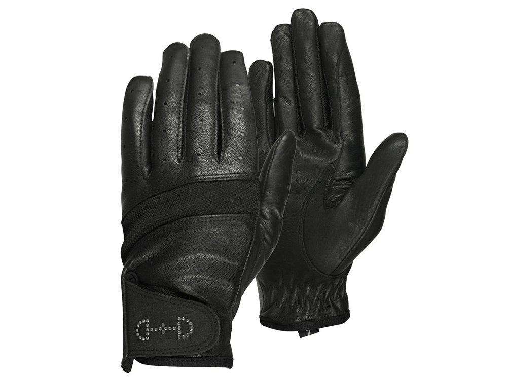 HZ Ladies Leather Mesh Gloves Black