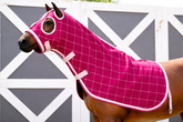 Kersey Wool Hood - Hot Pink and White Check