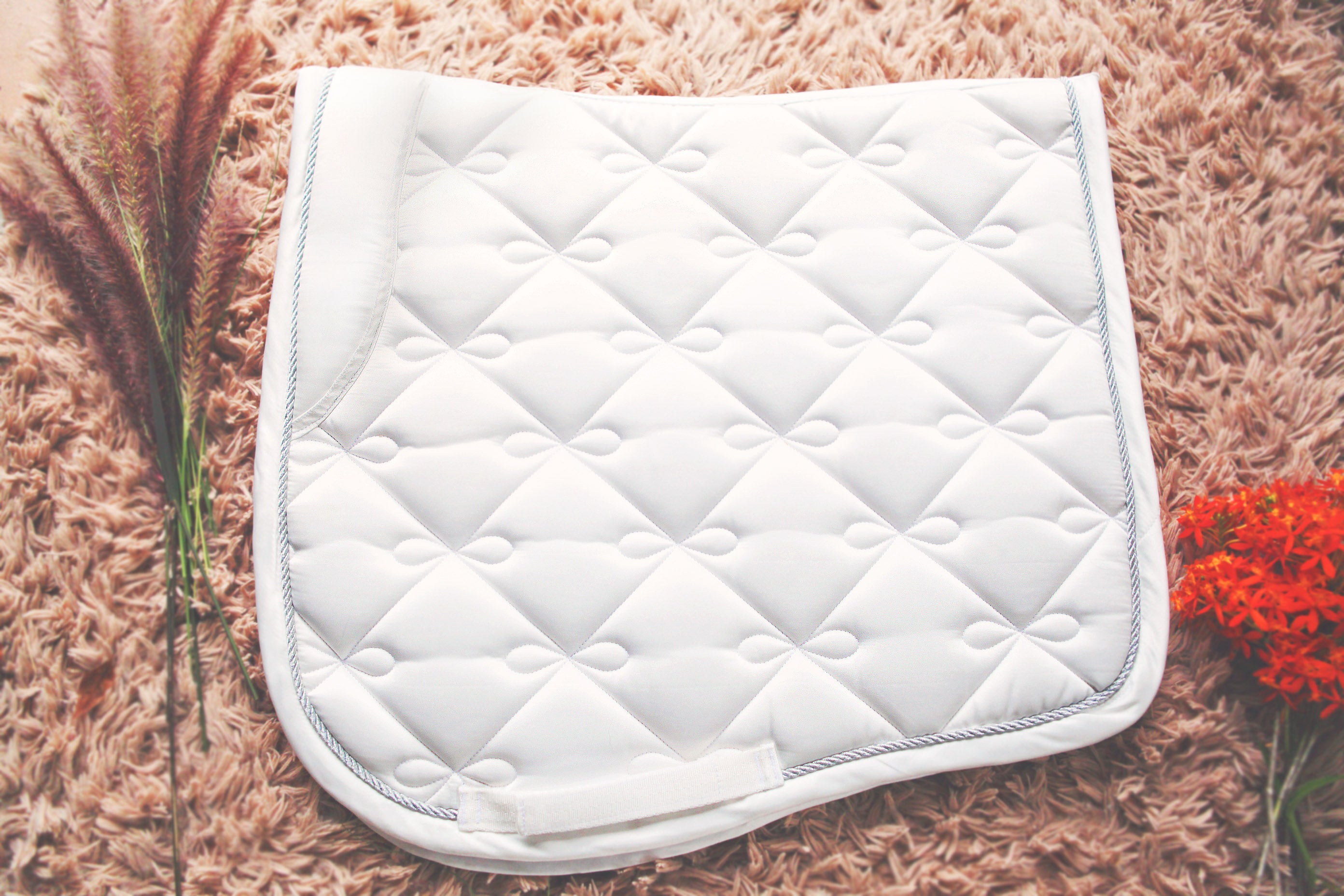 Elegant White Satin Dressage Saddle Pad - CLEARANCE $39.95 each