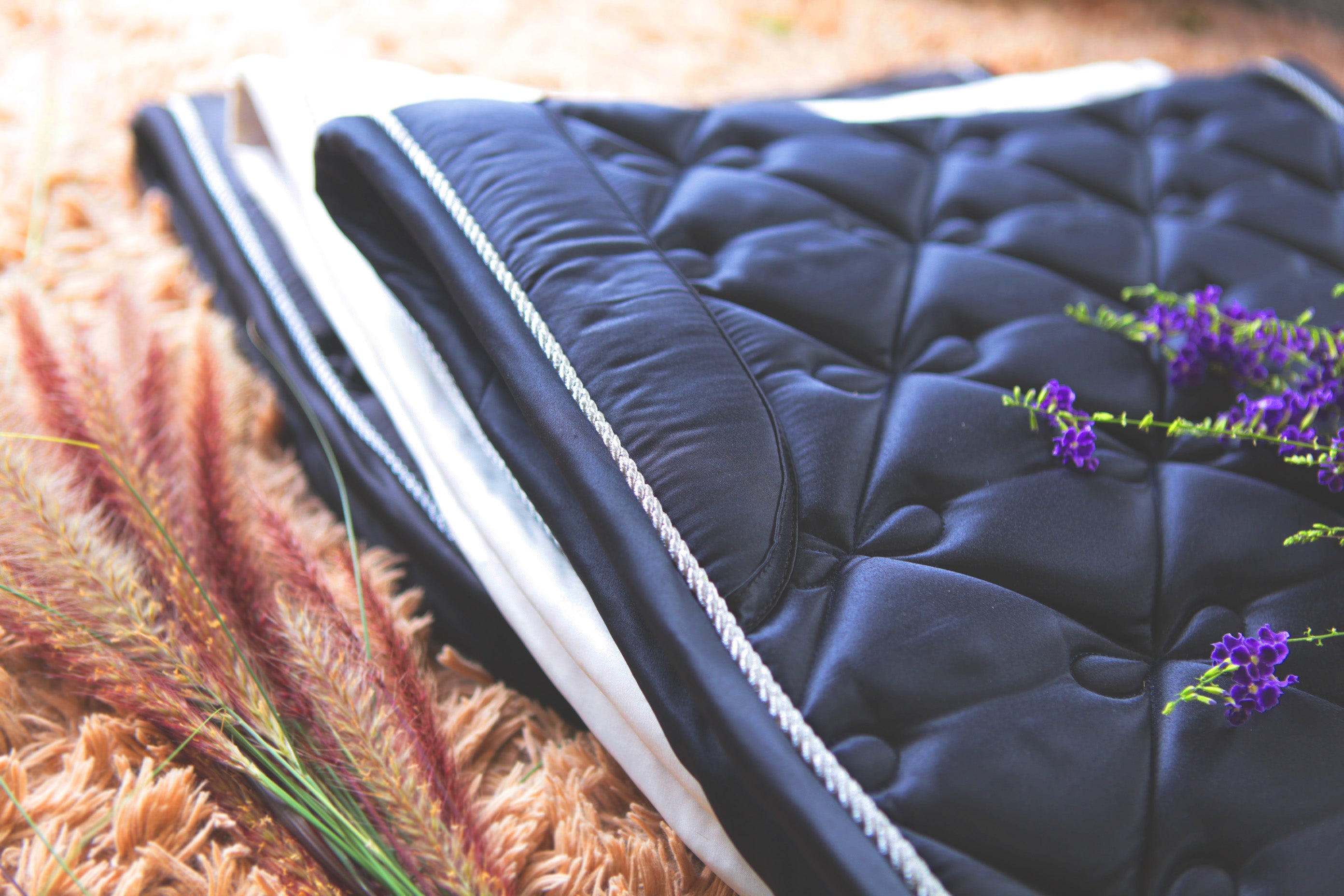 Elegant Black Satin Dressage Saddle Pad - CLEARANCE $39.95 each