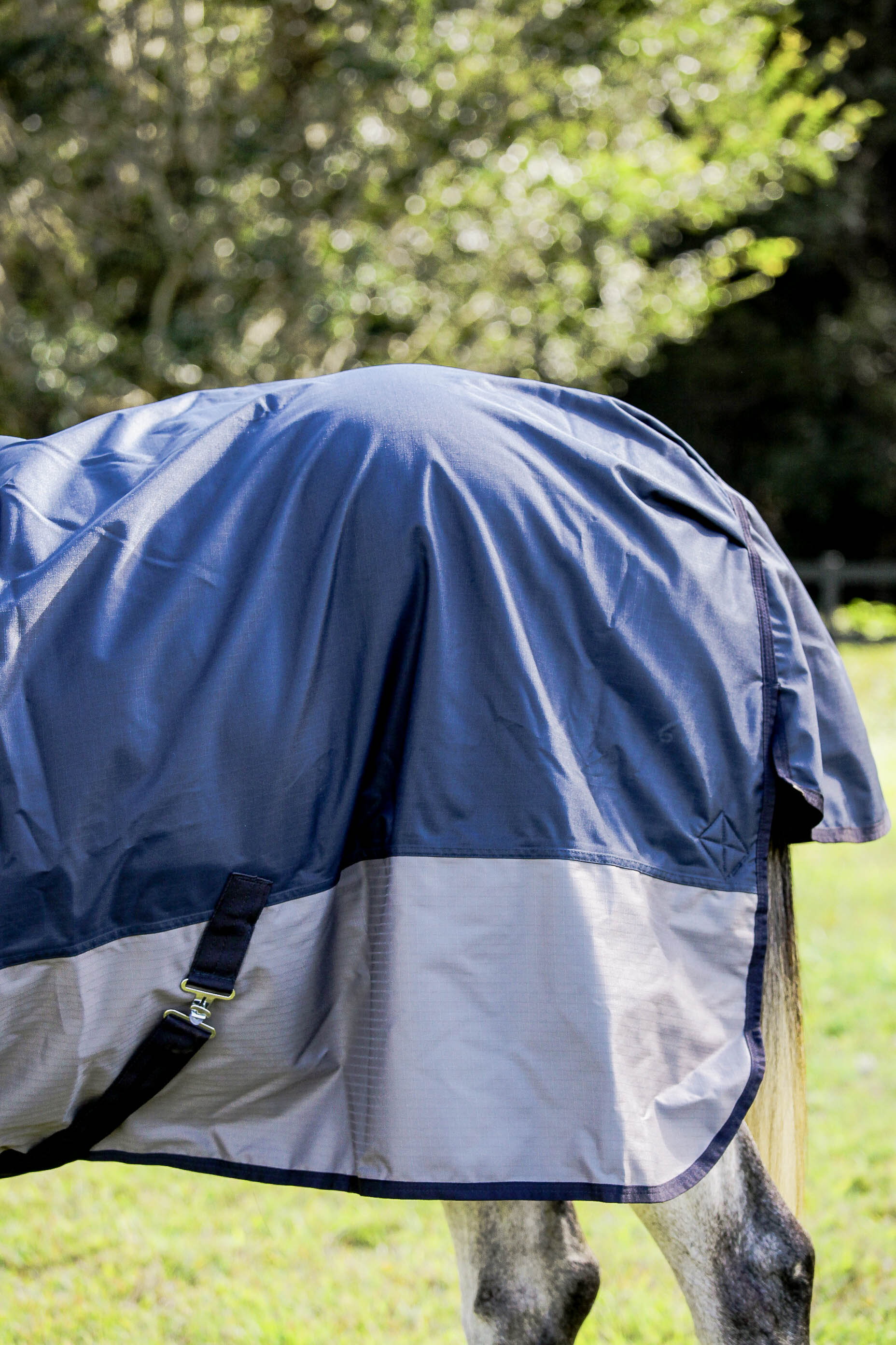 Waterproof Fleece Lined Rainsheet- Navy with Grey Neck Combo