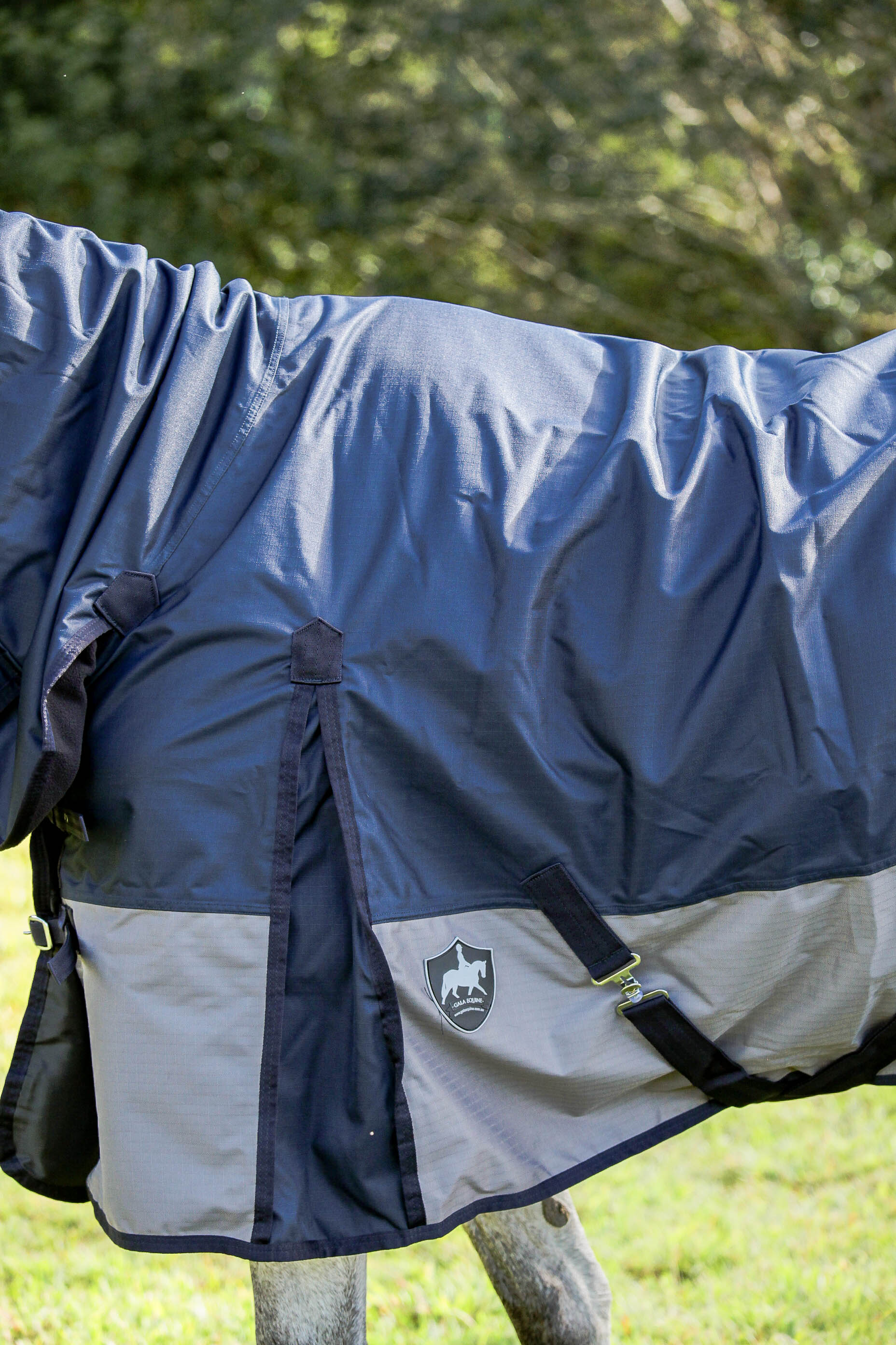 Waterproof Fleece Lined Rainsheet- Navy with Grey Neck Combo