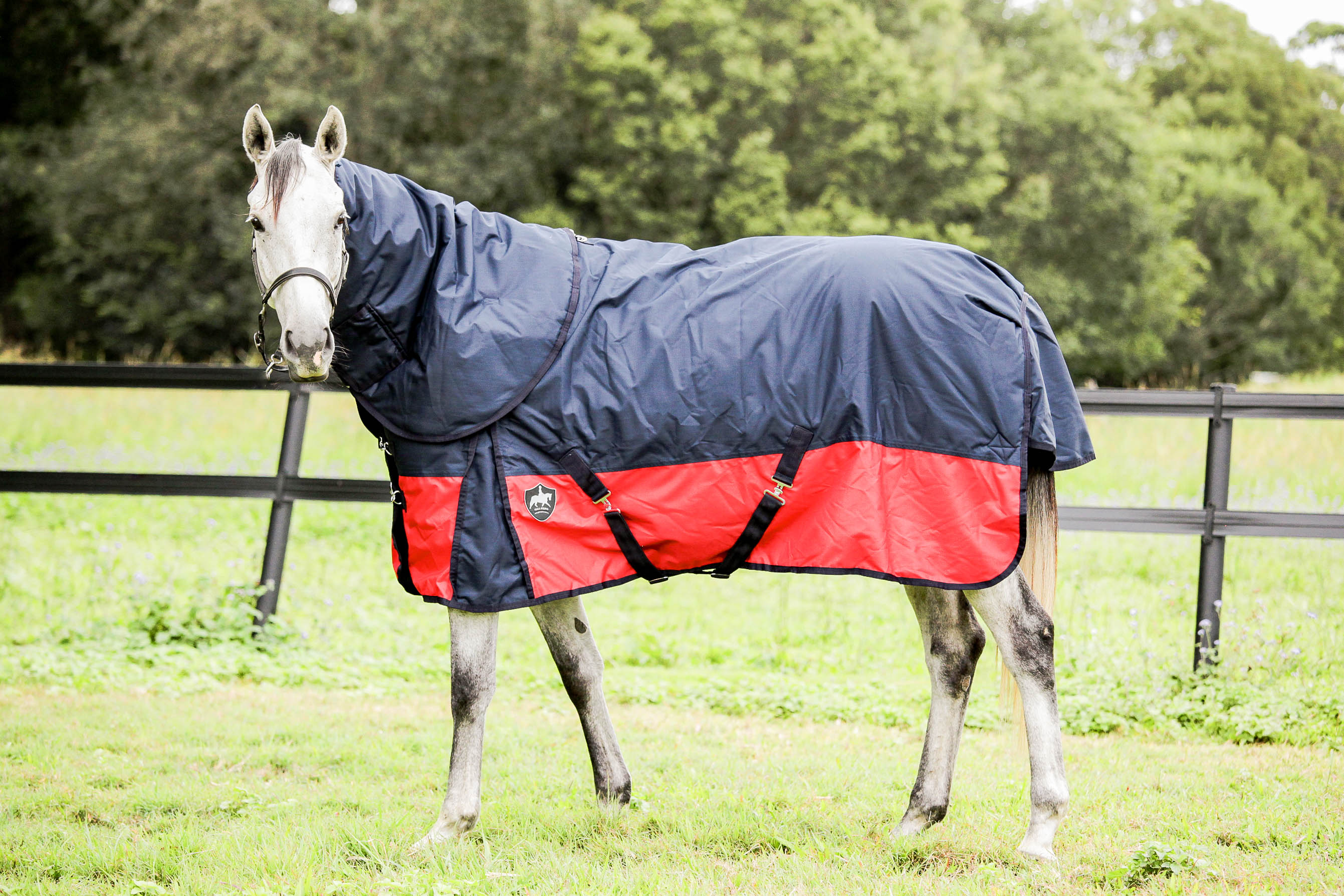 600D Turnout 300g Fill - Navy with Red & Detachable Neck Combo