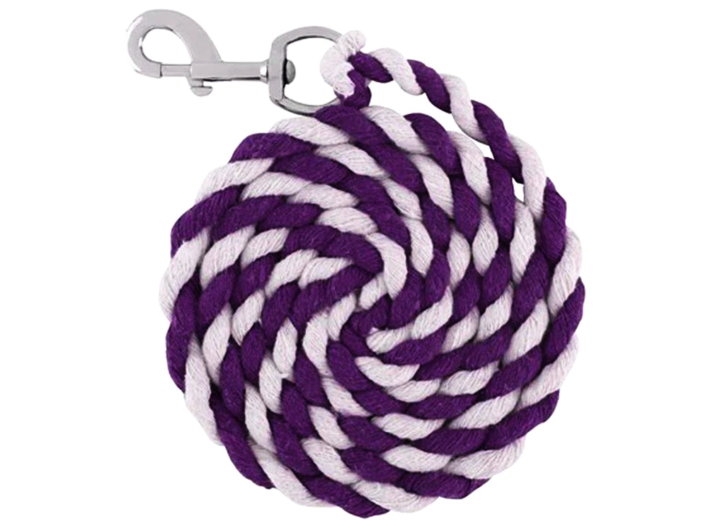 1/2" Cotton Lead Rope - Purple & White