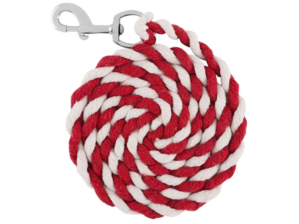 1/2" Cotton Lead Rope - Red & White