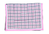 Kersey Wool Saddle Pad - Cream Pink & Purple Check with Pale Pink Trim