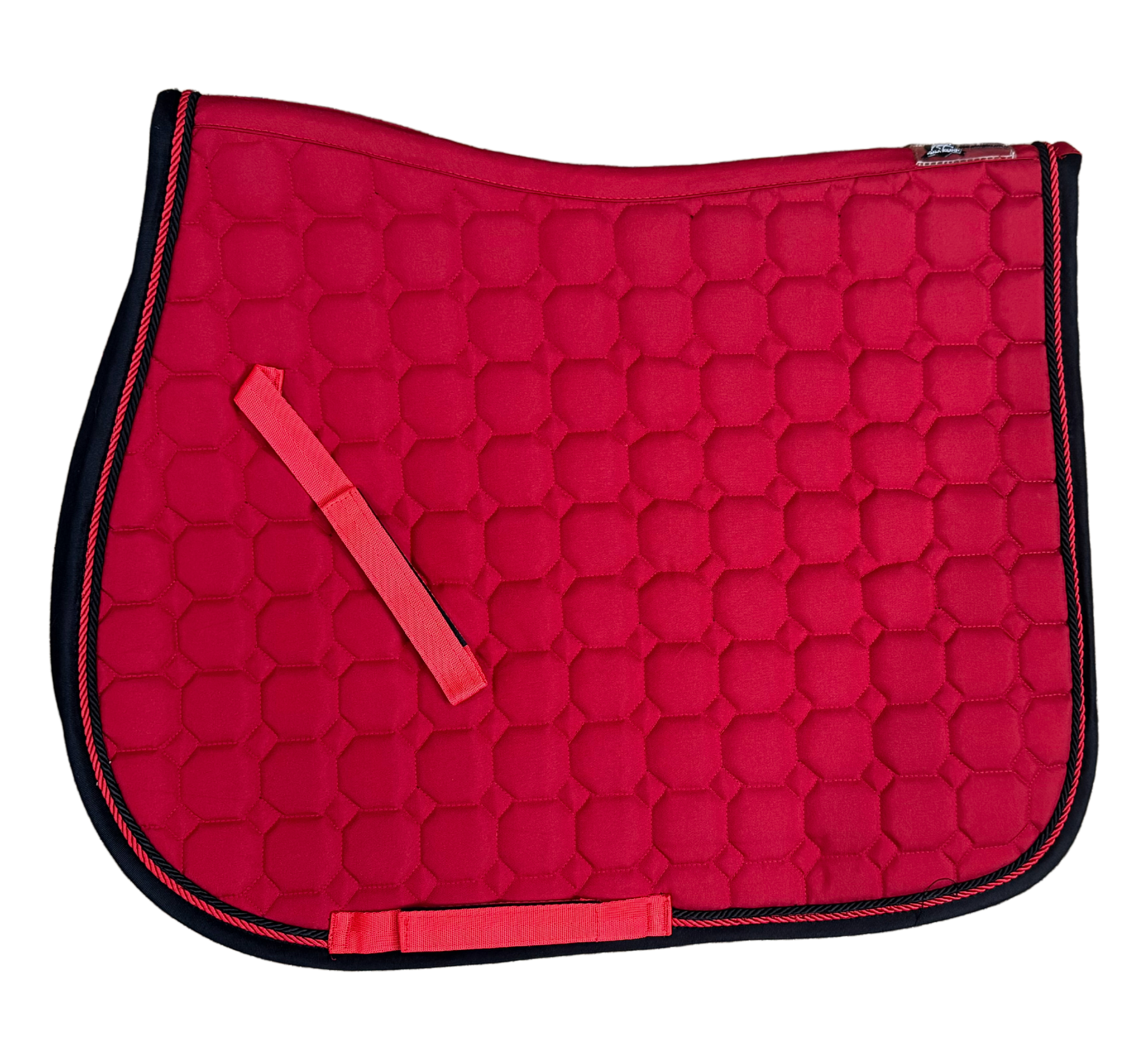 General purpose Saddle Pad - Red with Red & Black cords