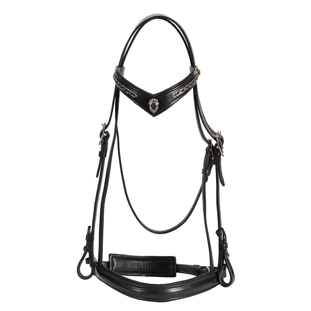 Jeremy & Lord "V" Dressage Bridle -  Black - Full size