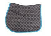Quilted Saddle Pad - General Purpose - Brown with Teal Trim