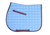 Quilted Saddle Pad - Sky Blue with Maroon Trim