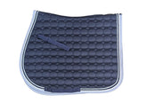 General Purpose Saddle Pad - Navy / Grey w White, Navy and Silver Cord