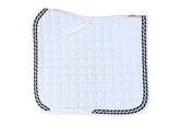 Topline Quilted Saddle Pad - Dressage - White - Design your own trims & ropes!!