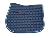 Quilted Saddle Pad - General Purpose - Navy with Navy Trim & White Rope