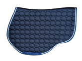 Quilted Saddle Pad - Jump - Navy with Navy Trim & White Rope
