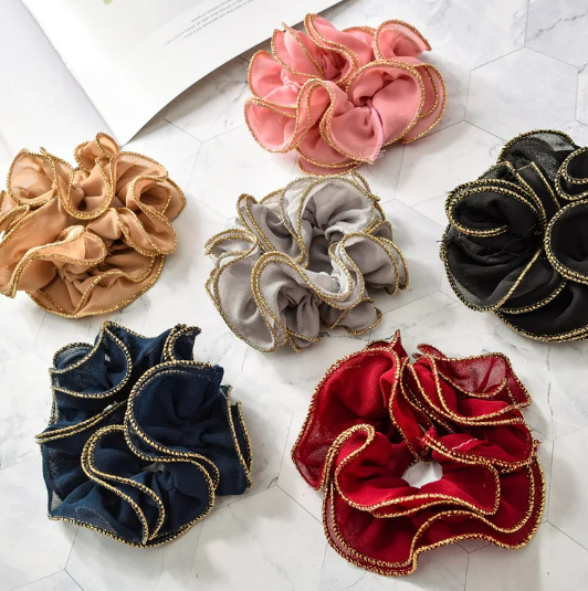 Gold Edge Scrunchie