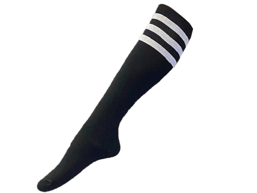 Socks Black White 3 Stripe