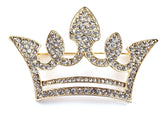 King Crown Brooch with Diamantes - Gold & Silver
