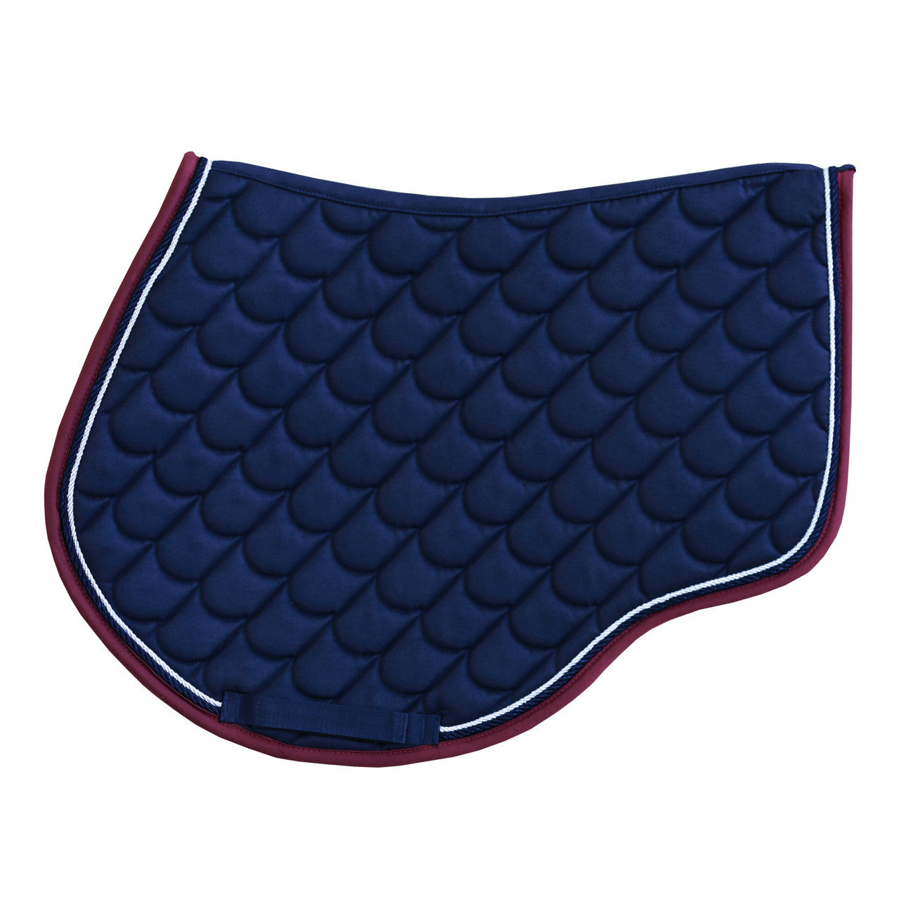 AP Saddle Pad - Navy / Maroon w Silver and Navy Cord