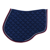 Jump cut/ AP Saddle Pad - Navy / Maroon w Silver and Navy Cord