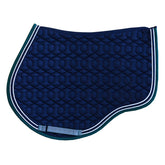 Jump Saddle Pad - Navy / Green w Silver and Navy Cord