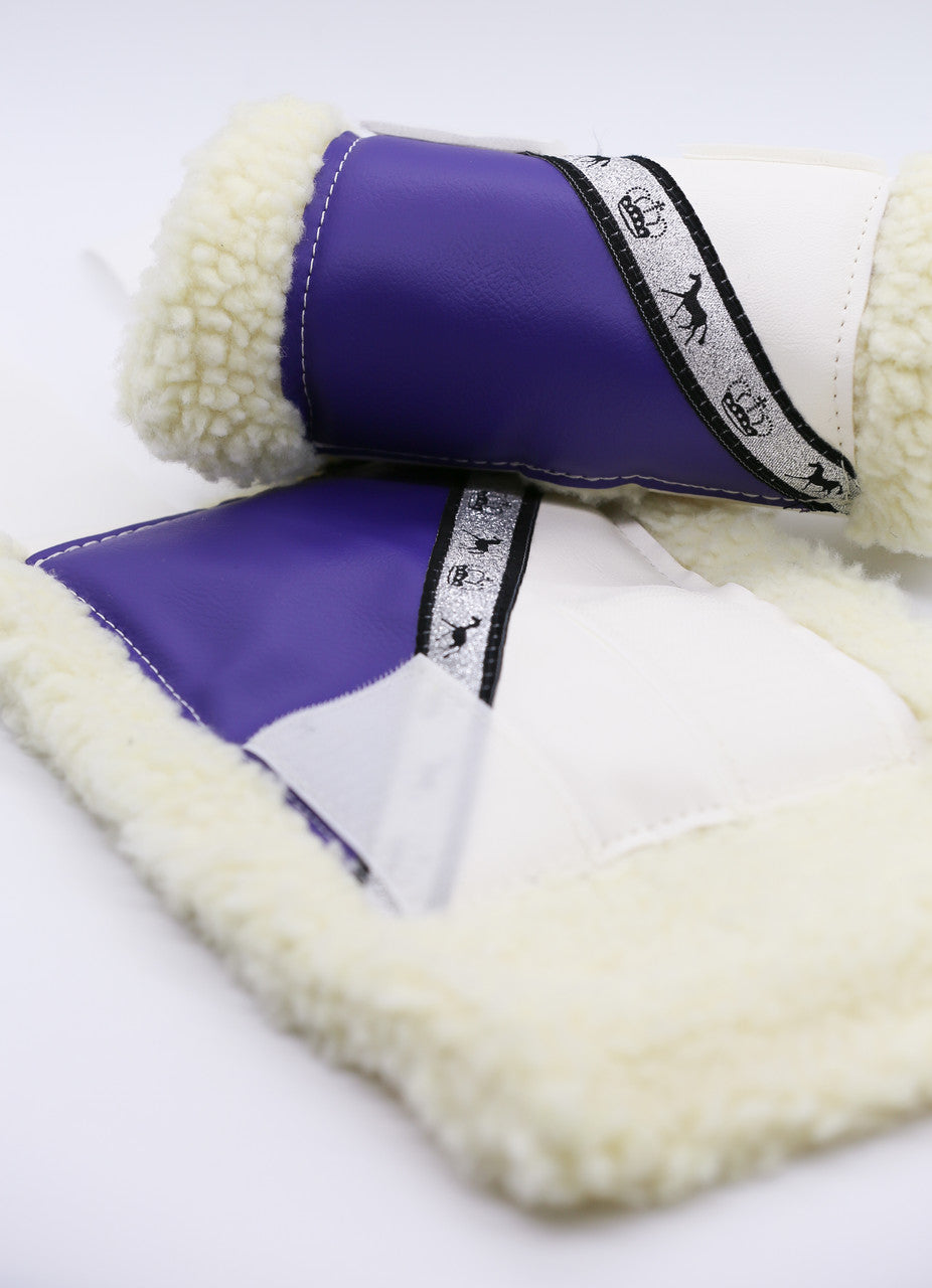 Sherpa Boots - Purple & White - Pair - made to order