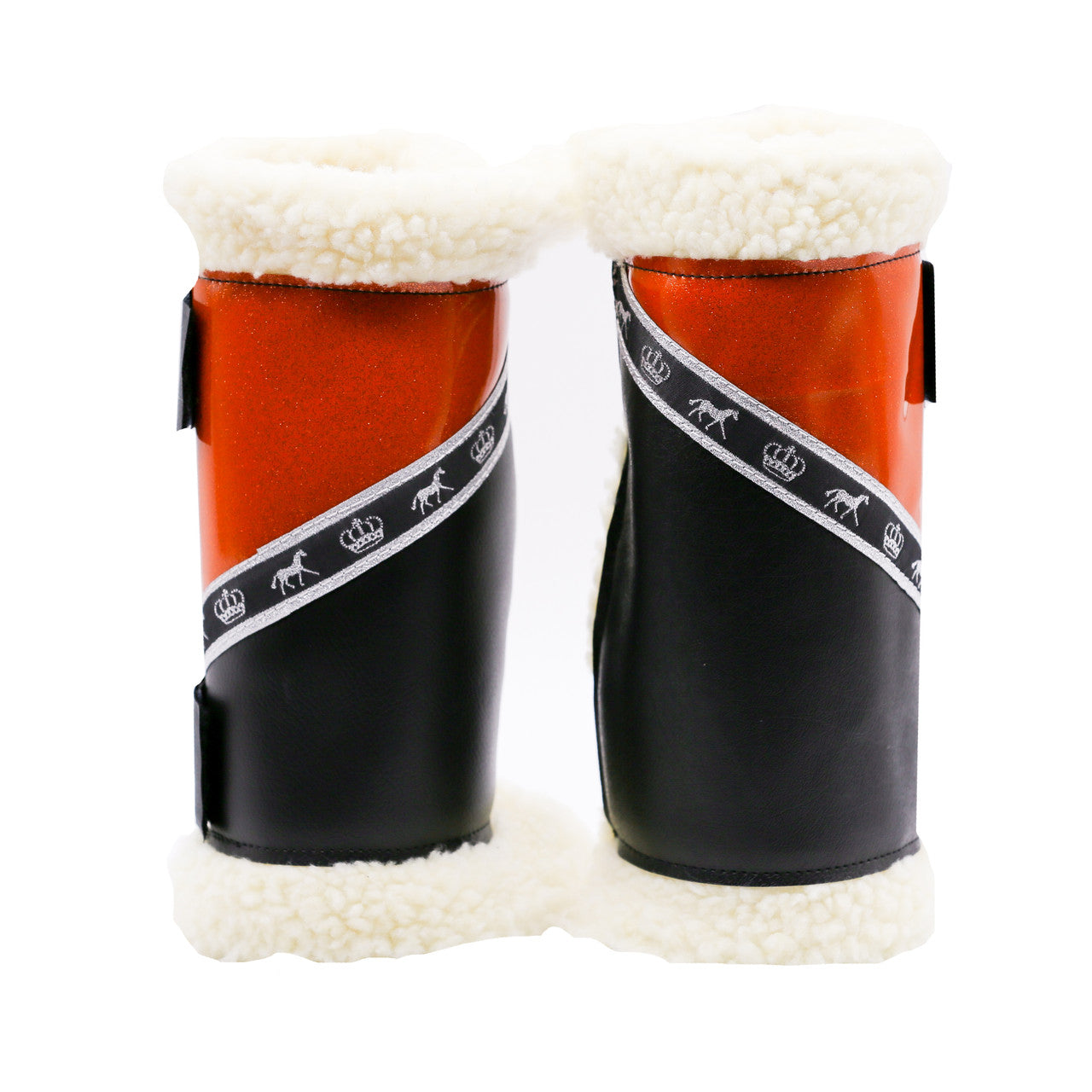 Sherpa Boots - Glitter Orange & Black - Pair - Made to order