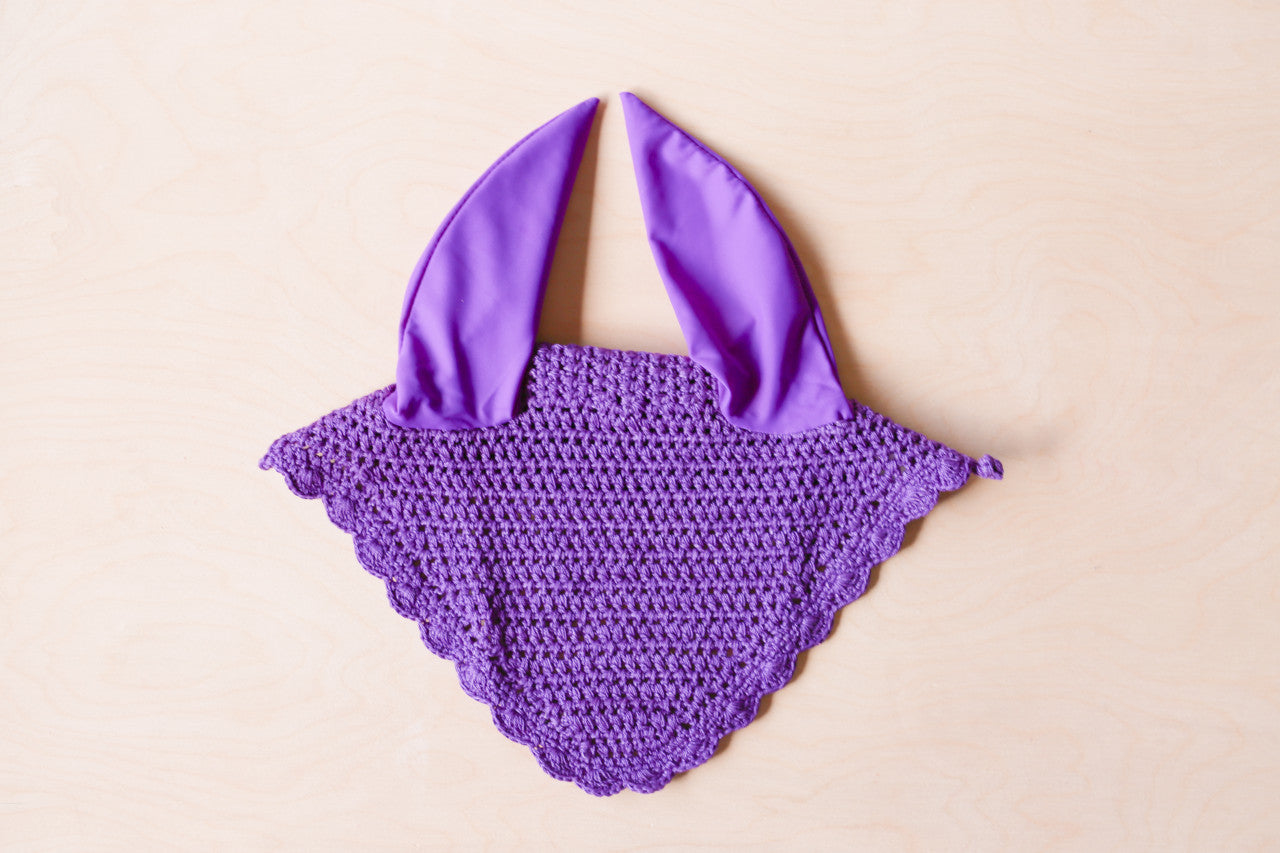 Crochet Ear Bonnet - Purple
