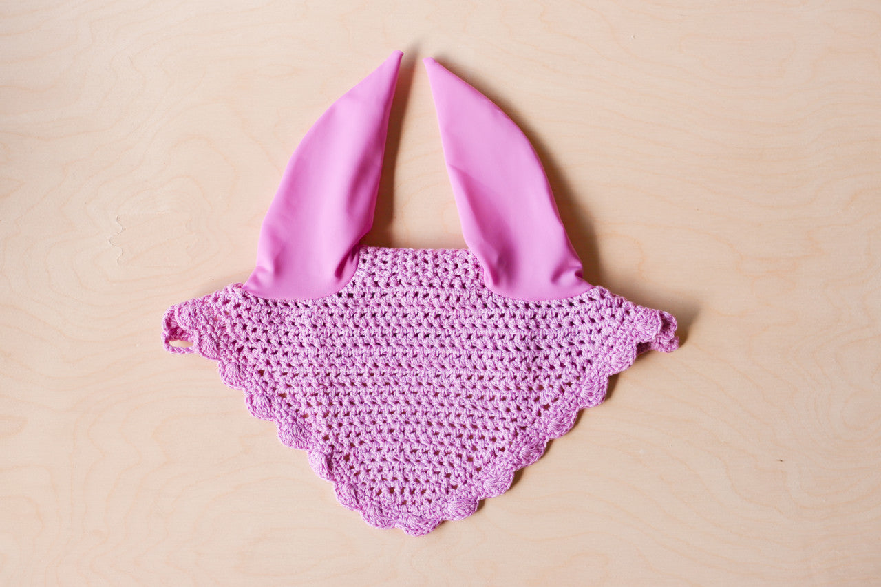 Crochet Ear Bonnet - Lilac