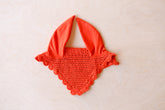 Crochet Ear Bonnet - Dark Orange