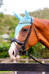 Crochet Long Style Tie Down Ear Bonnet Aqua
