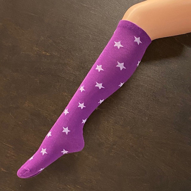 Socks - Purple with White Stars